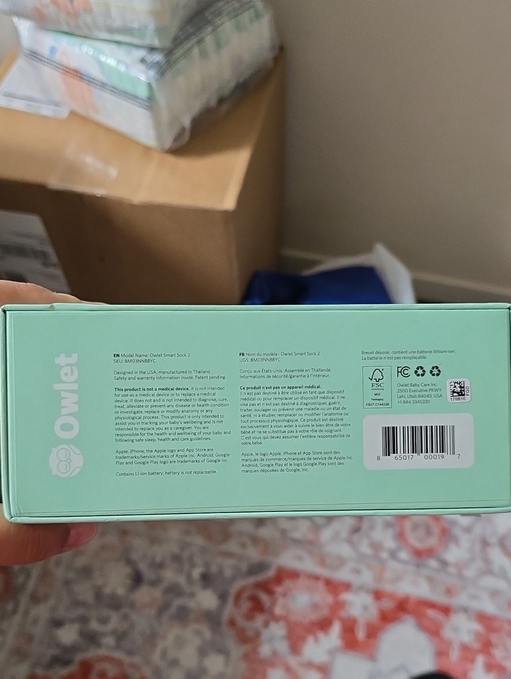 Owlet Smart Sock 2 Baby Monitor Sock — Mint